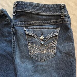 Women's Blue Jeans with Studded Pocket
